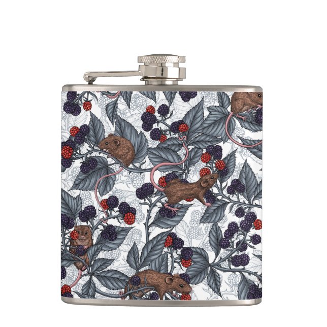 Mäuse und BlackBerry auf weiß Flachmann (Vorderseite)