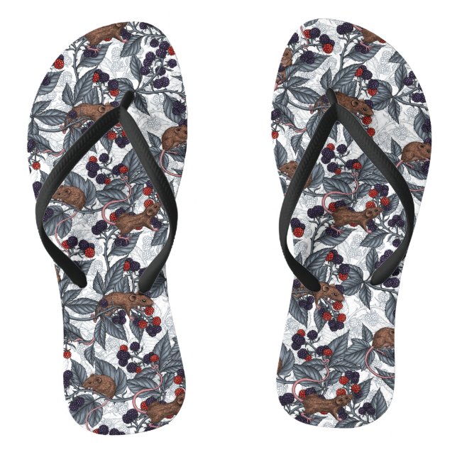 Mäuse und BlackBerry auf weiß Flip Flops (Fußbett)