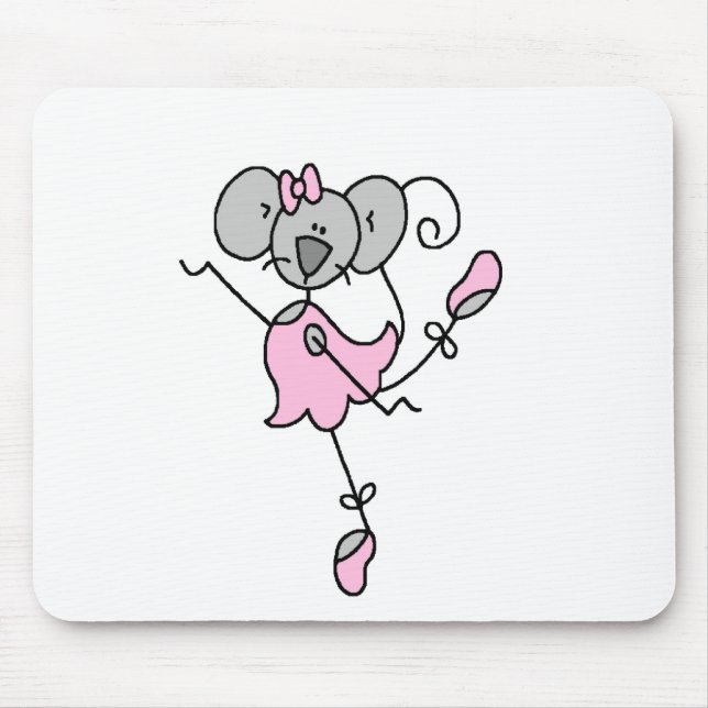 Mäuseballerina-Strichmännchen Mousepad (Vorne)