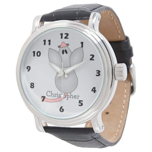 Mäusedesign Armbanduhr (Schrägansicht)