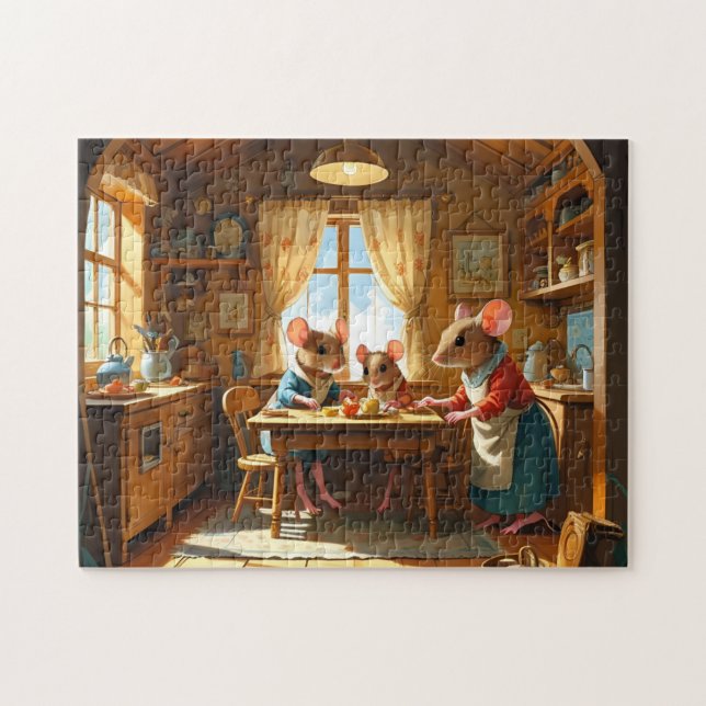 Mäusefamilie Puzzle (Horizontal)