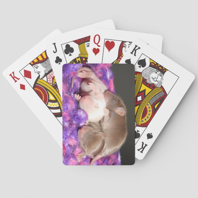 Mäusespielkarten: 3 Baby-Mäuse Spielkarten (Rückseite)