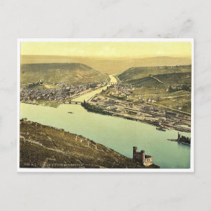 Mäuseturm und Rossel, Bingen, der Rhein, Deutschla Postkarte