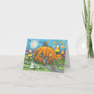 MAUSHAUS & TRICK ODER LECKEREIEN HALLOWEEN NOTENKA KARTE