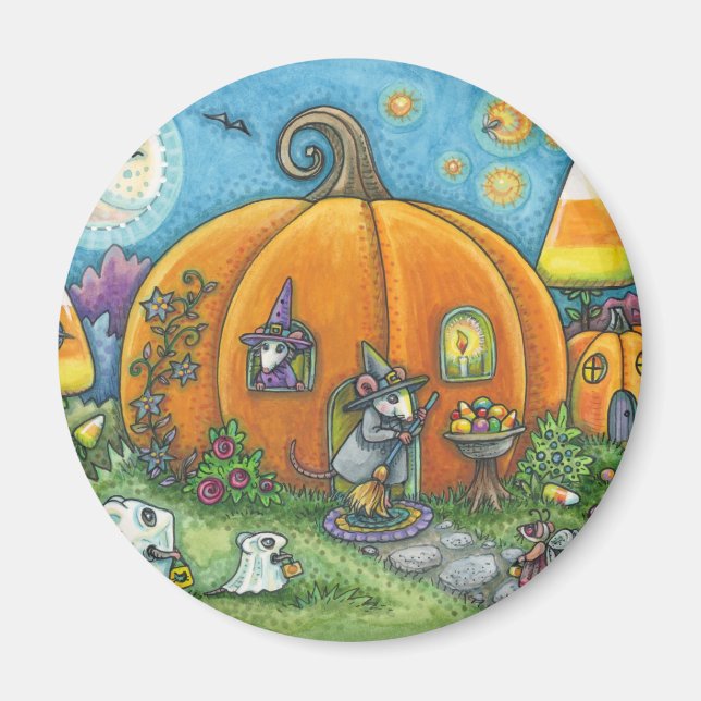 MAUSHAUS, TRICK ODER TREATERS HALLOWEEN MAGNET RD (Vorne)