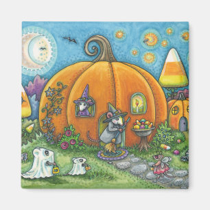 MAUSHAUS, TRICK ODER TREATERS HALLOWEEN MAGNET Sq