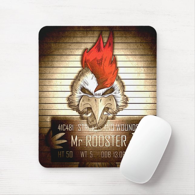 Mausmatte Mr. Rooster Vintage Mousepad (Mit Mouse)