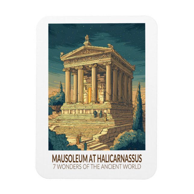 Mausoleum at Halicarnassus 7 Wonders of the World Magnet (Vertikal)