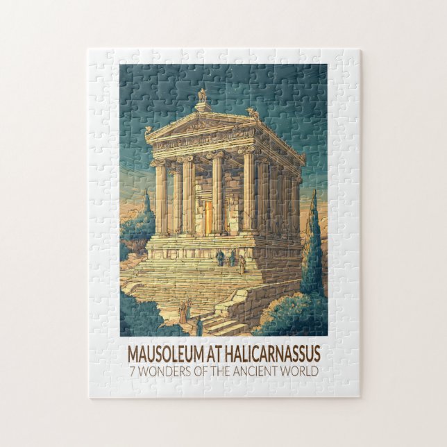 Mausoleum von Halikarnassos 7 Weltwunder Puzzle (Vertikal)