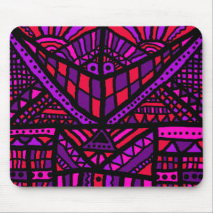 Mauspad, Abstrakter Smiley Rot Lila Rosa Mousepad
