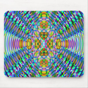 Mauspad abstraktes psychedelisches Design, Blau Go