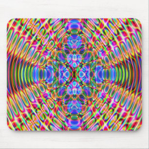 Mauspad abstraktes psychedelisches Design, Rot Bla