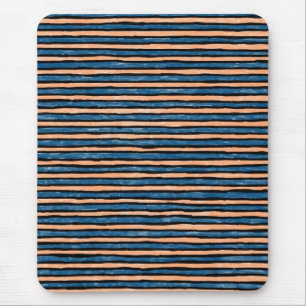 Mauspad, bemalte Streifen, Blau und Orange Mousepad