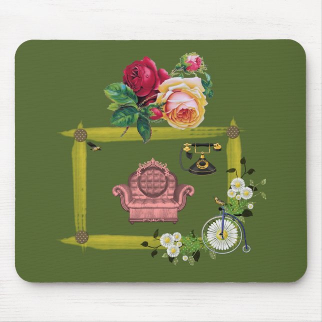 Mauspad Blumenmuster (Vorne)