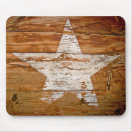 Mauspad, Country Wood Gran Rustic White Star Mousepad