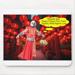 Mauspad. Happy Chinese New Year. Panda/man Mousepad