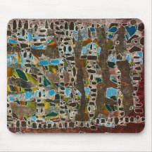 Mauspad in braun Blues grau & Grüntöne