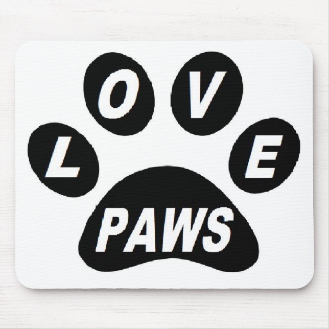 Mauspad-Liebe auf Paws Black Mousepad (Vorne)