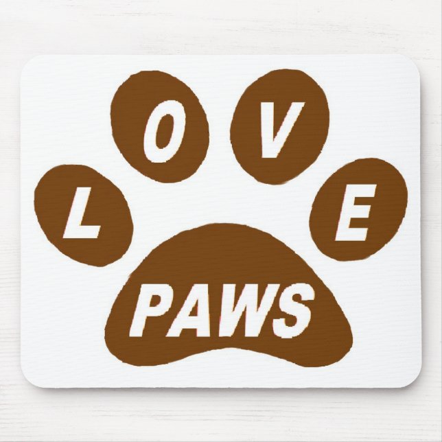 Mauspad-Liebe Paws Brown Mousepad (Vorne)
