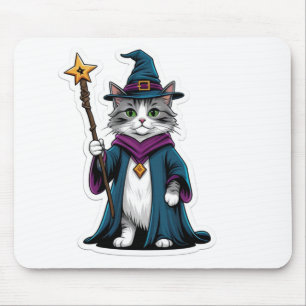 Mauspad Mini-Zauberkatze mit magischem Stab