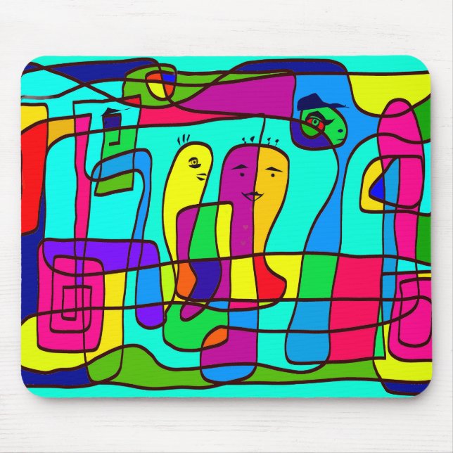 Mauspad mit bunter Zeichnung (Vorne)