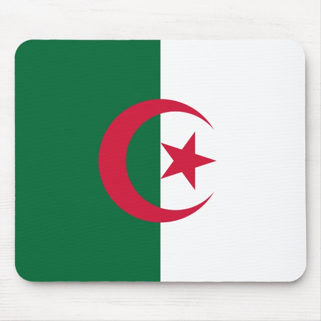 Mauspad mit Flagge Algeriens (Vorne)