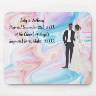 Mauspad mit Hochzeitsinformationen