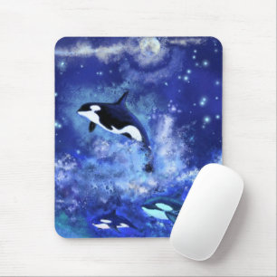 Mauspad mit Orcas