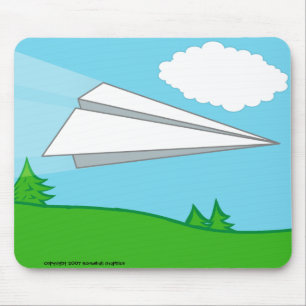 Mauspad mit Papierflugzeug