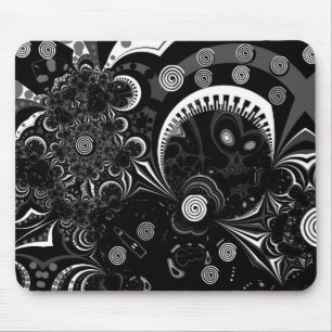 Mauspad Moderne Kunst Schwarz Weiß 2