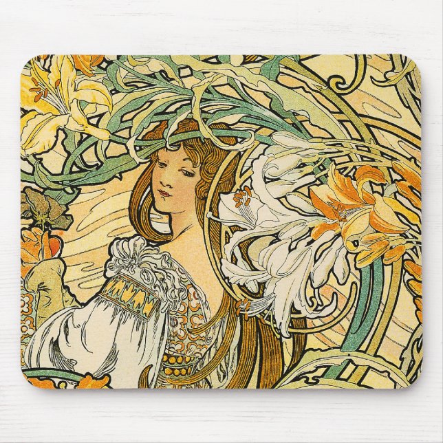 Mauspad:  Mucha - Die Blumensprache Mousepad (Vorne)