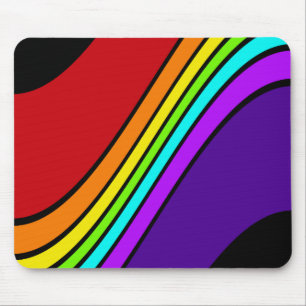 Mauspad Regenbogenstreifen Kurvenoptischer Spaß