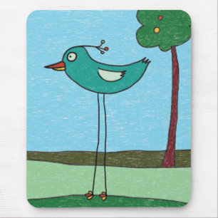 Mauspad, Süßer Vogel und Baum Mousepad