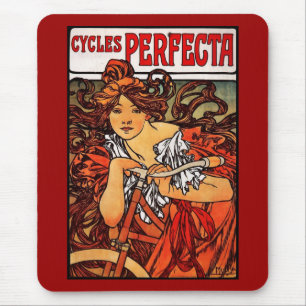 Mauspad Vintage Art Alfons Mucha 1902 Cycles