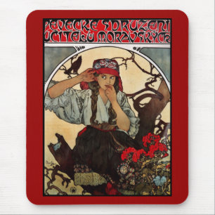 Mauspad Vintage Art Alfons Mucha Mährischer Lehrer