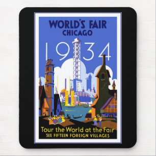 Mauspad Vintage Reise Chicago 1934