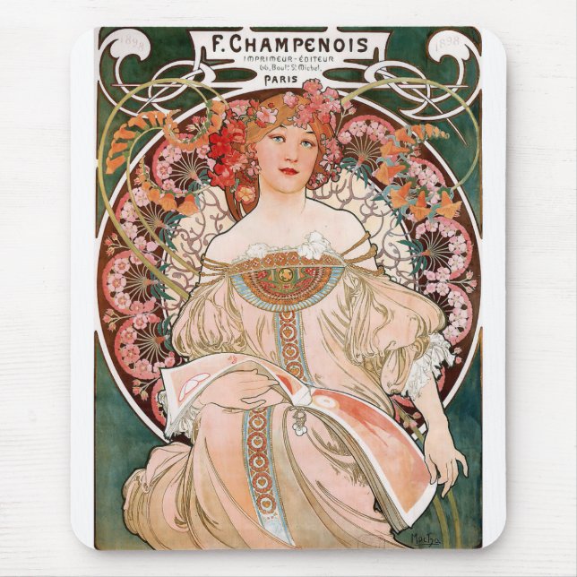 Mauspad von "Alphonse Mucha",Nr.02 (Vorne)