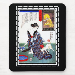 Mauspads Kunst Japanische Dame Vintage Poster Utag