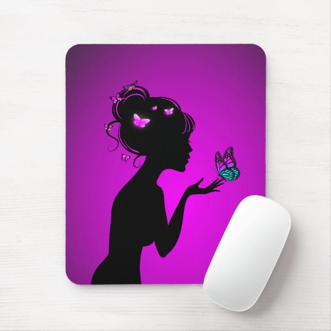 Mausteppich Lila-Schmetterling Mousepad (Mit Mouse)