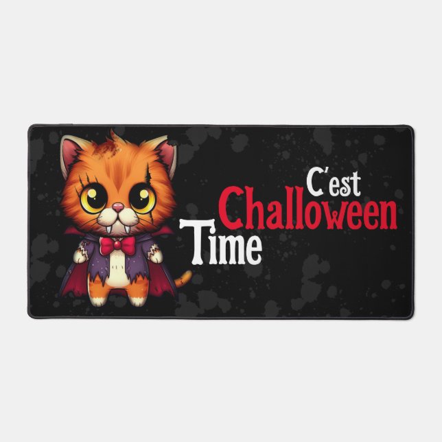 Mausteppich Wird ChaLLoWeen Minou Time Schreibtischunterlage (Vorderseite)