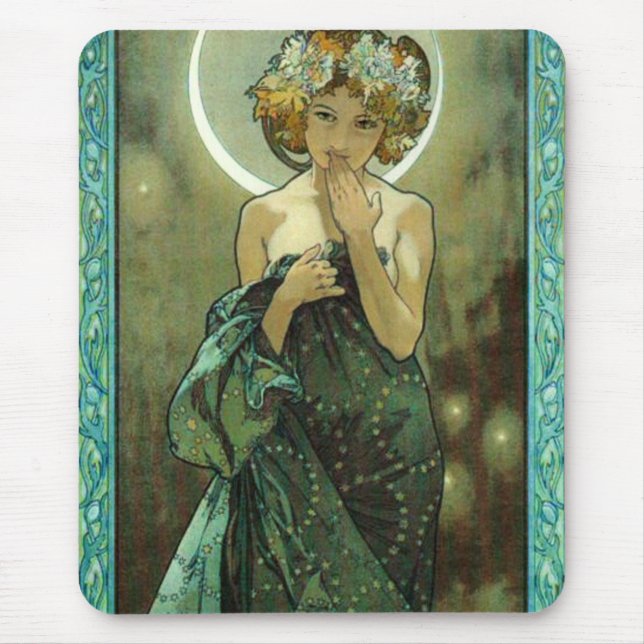 Mausunterlage Alphonse Mucha Clair De Lune Mousepad (Vorne)