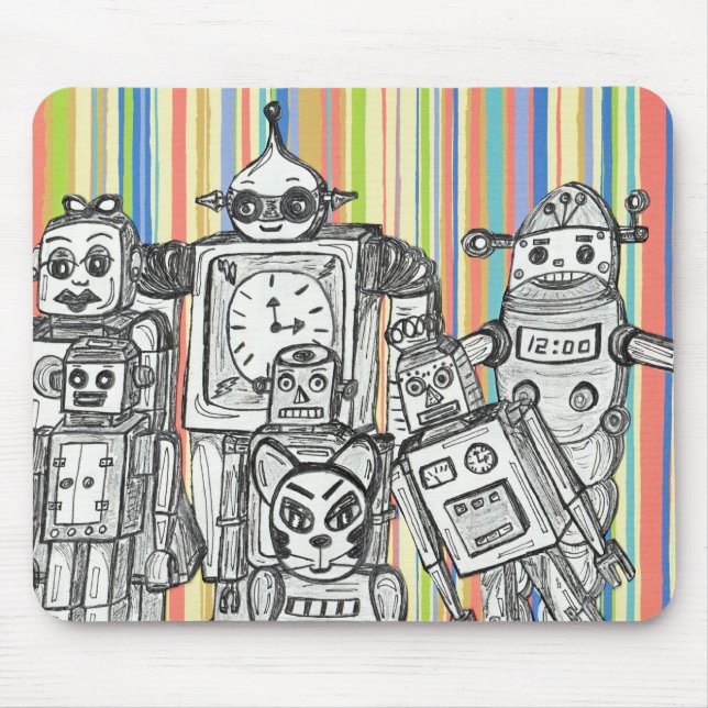 Mausunterlage der Roboter-Familie 6 Mousepad (Vorne)
