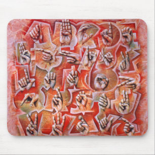 Mausunterlage des Gebärdensprache-Alphabetes 2 Mousepad