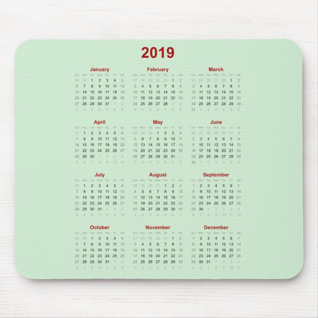 Mausunterlage-Kalender 2019 Mousepad (Vorne)