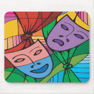 Mausunterlage mit den Theater-Masken Mousepad