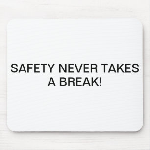 MAUSUNTERLAGEN MIT EINGEBRANNTEM SAFETY-SLOGAN. MOUSEPAD