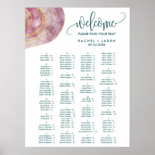 Mauve Alphabetisch-Seetabelle Poster