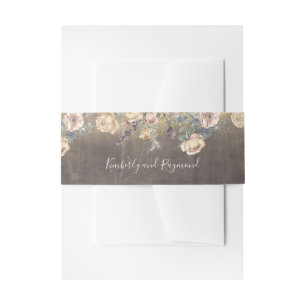 Mauve and Gold Floral Rustic Wedding Einladungsbanderole