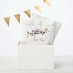 Mauve-Aquarell-Blumen-Dankeschön Geschenktütchen