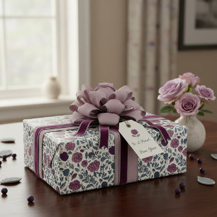 Mauve-Aquarell-Blumenmuster Geschenkpapier